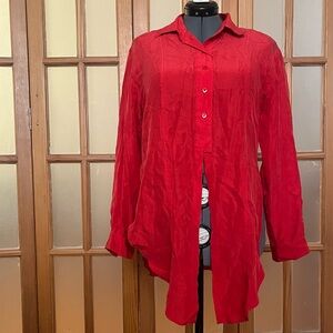 Vintage Silk Red Blouse